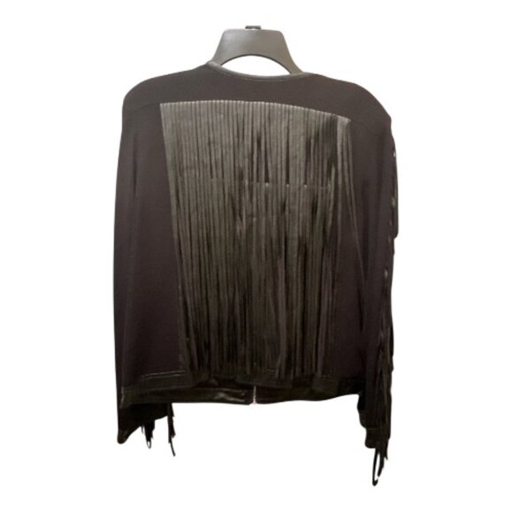 Black Fringe Moto Jacket - Size - Picture 2 of 11